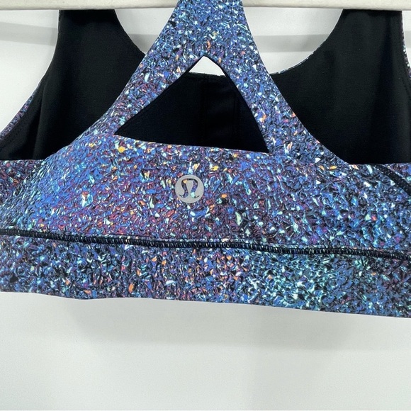 Lululemon Fast Lane sports Bra Strive Multi Black blue Size 4 - Picture 5 of 6